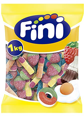 Fini Sour Booom Mix | Gominolas Ácidas | Dulces Surtidos de Caramelos de Goma Pica para Fiestas y Regalos - 1 kg