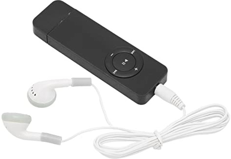 Mini Lettore Musicale MP3 HIFI Portatile Senza Perdita di Dati con Auricolare, 180 MAh, Scheda di Memoria di Supporto 64G, per Sport di Studio (Nero)