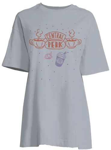 Friends « Central Park Lines Logo » WOFRIENBT010 Long T-Shirt Femme, Bleu Crème, Taille S