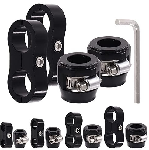 Glarks 5 Stück 10AN Schlauch-Endstückschelle und Schlauchtrennschelle mit Schraubenschlüssel-Set, Schlauchverschraubung, Adapter-Set für 5/8 Kraftstoffschlauch