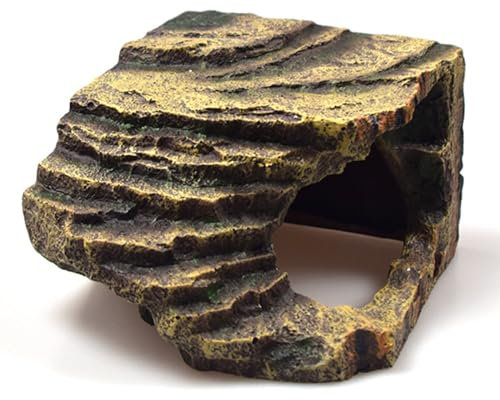 SOONHUA Reptilienversteck Höhle Schildkröte Felsen Aquarium Dekoration Terrarium Stein Sonnenplattform Lebensraum Zubehör Regenwald Dekoration für Reptilien Gecko Spinnen Frösche Eidechsen Fische
