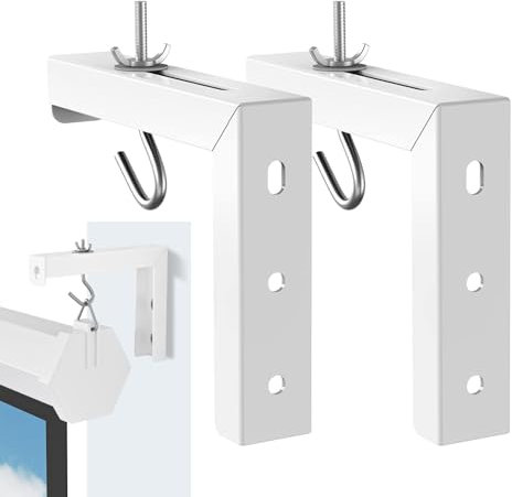 Projector Screen Wall Mount L-Brackets, Universals Projector Screen L-Bracket Wall Hanging, Projector Wall Mount Bracket, Wall And Ceiling Hanging Bracket For Home Projector And Movie Screens