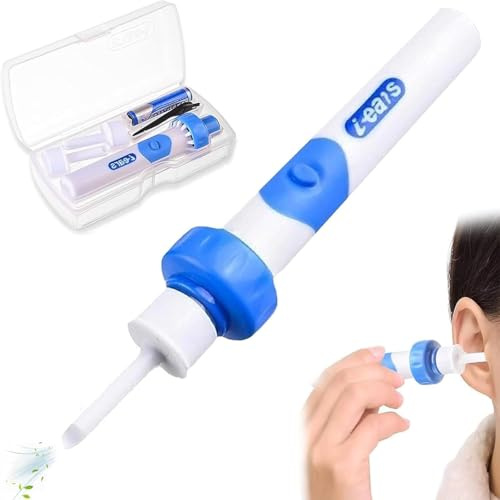 Pulisci Orecchie Elettrico, Aspira Cerume Professionale, Pulisci Orecchie Cerume, Con 2 Teste di Ricambio in Silicone, per la Rimozione Della Cera Dell'Orecchio, per Adulti, Bambini