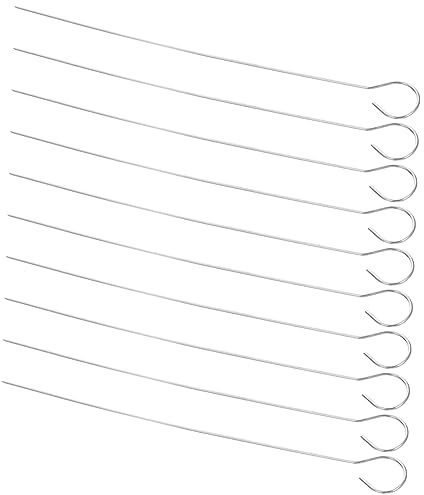 Mikikit 25 piezas Brochetas para Barbacoa Agujas Reutilizables para Asar Carne y Pollo Accesorios Prácticos para Camping y Fiestas