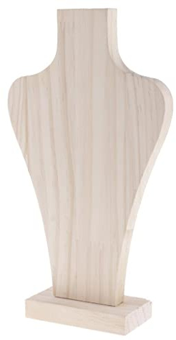 Buste Mannequin pour Bijoux Mannequin en bois amovible for colliers, pendentifs, chaînes, bustes, ornements non peints, étagère suspendue(M-26.5cm)