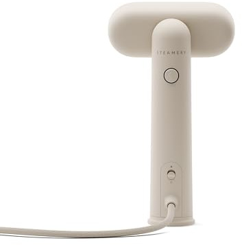 Steamery Travel Steamer Cirrus Lite, 1200W, Steam Output 16g/min, Heat up 18 Seconds, Portable & Packable, Rotating Steam Head, Dry Steam Technology (Beige)