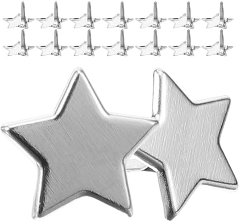 Generisch 100 Stück Zweibeinige Stern Brads Metallklammern Silber für Scrapbooking Basteln Selbstgemacht