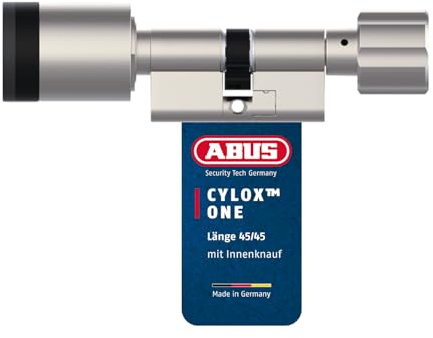 ABUS Elektronik-Türzylinder CYLOX One - schlüsselloses Öffnen von Türen - smarter Schließzylinder mit Anbohrschutz - öffnen per Außenknauf - Länge Außenseite/Innenknaufseite 45/45 mm