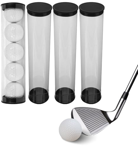 SUPVOX Contenitore Trasparente per 5 Palline in PVC per Palline da Golf Tubo Cilindrico Antiscivolo e Compatto Confezione da 4 Pezzi per Sessioni di Golf e Viaggi
