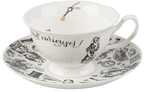 V&A Alice im Wunderland Teetasse und Untertasse, 210 ml (7 fl oz), weiß