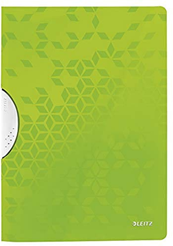 Leitz WOW ColorClip Klämmapp, A4, 30 ark, flexibel plast, grön, 41850054