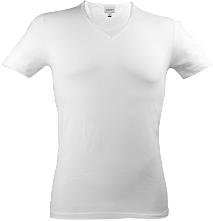 JULIPET Uomo JNM121 Iper Maglietta Scollo a V in Jersey di Cotone Elasticizzato (M, 10 Bianco) IT4