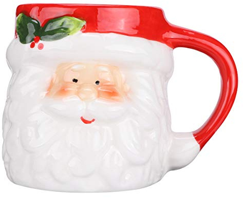 Amosfun Christmas Coffee Mug, 300ml Ceramic Santa Claus Drinking Cup, Xmas Novelty Drinking Mugs for Hot Chocolate, Coffee, Milk, Christmas Party Favors