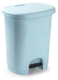 CABLEPELADO Cubo basura plastico, Cubo basura apertura pedal, Papelera 30 cm alto x 25 cm ancho x 21 cm fondo, Capacidad 8 Litros, Azul