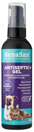 RenaSan Animal Antiseptic Gel (100ml) – Wound Disinfection, Kills Bacteria & Stops Itching, Veterinary-grade Skin Protection, Alcohol-Free, Non-irritating, for Dogs, Cats & all other animals