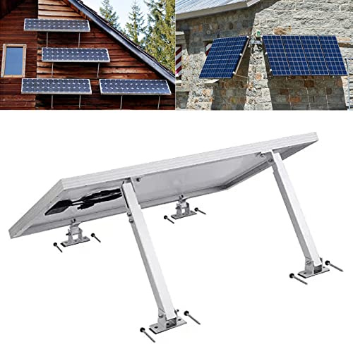 Verstellbare Solarmodul Halterung, Aluminium Solarpanel Befestigung für Flachdach, Wand, Boot,Wohnmobil,Balkon,Senkrecht - Waagerecht Universal-Aufstelle mit Stufenlos Neigungswinkel 15°-30°