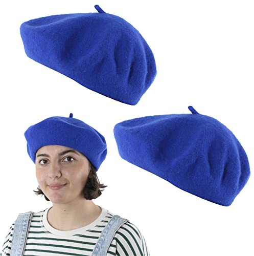Adults Black Beret Hat - Wool Blend French-Style Beret - Mens Ladies Traditional Look France Cap Fashion Accessory