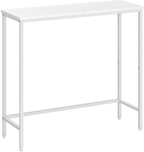 HOOBRO Schmaler Konsolentisch, 75 cm Beistelltisch, Flurtisch, Kleiner Ausstellungstisch, Sofatisch für kleinen Raum, für Eingang, Flur, Weiß EWW75XG01