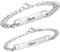 BAVELA® | Personalisierte Armbänder für Herren | Edelstahl Armband mit Wunschgravur | Partnerarmband für Paare | Pärchen Armband | in Silber und Schwarz (2 Armbänder)