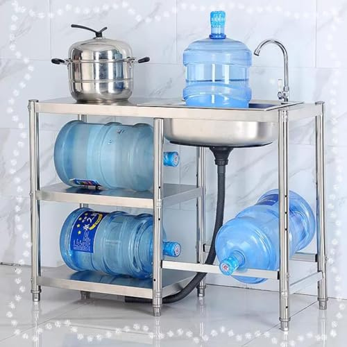 COKYIS Lavandino Commerciale Autoportante, Mobile Lavello Cucina per Interni E Esterni, Lavello da Pranzo in Acciaio Inossidabile 304, Lavabo di Utilità Vasca Singola per Lavanderia (Size : 35x70cm/1