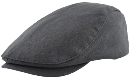 KeepSa platt keps för män i bomull – justerbar murgröna cabbie tidningspojke-hatt för körning, jakt, golf, #B19 – mörkgrå, 7 1/4-7 3/4