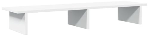 vidaXL Skärmställ vit 100x27x15 cm konstruerat trä, ställ för monitor, datorställ, monitorstativ, ställ för monitorer, monitorställ, skärmstativ