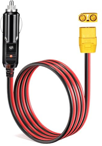 Asuinxurr Cavo di ricarica per presa accendisigari XT90 su presa accendisigari per generatore solare 14AWG 12V