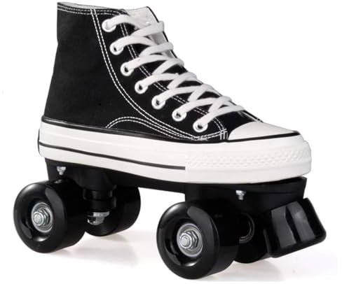 YYingYYue Rollschuhe Für Männer Mädchen Rollerskates Damen Disco Roller Canvas Skates Erwachsene Leder Atmungsaktiv Retro Design,43