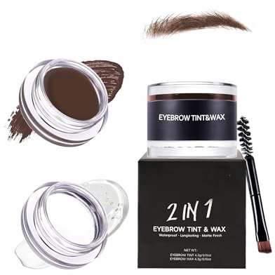 Makeup Gel 2 in 1 Sourcils Marron & Fixateur Transparent, Waterproof Super Fixed Eyebrow de Longue Durée with Brow Brush, Créer des Sculptés-07
