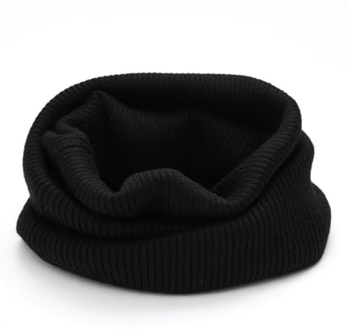 YWTAENOH Bufandas de cachemir para hombres y mujeres, calentador de cuello, bufandas de punto con bucle circular, bufandas gruesas de cuello infinito, Negro, Talla única