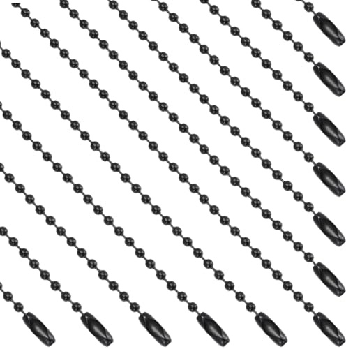 SOFPLATE 1 scatola Da 100 pezzi di Catene di Perline A Sfera Nere Da 5.9 pollici Catene A Sfere Corte Palline di Perline In Metallo Sfuse con Connettori per Gioielli Fai Da Te Creazione di Etichette A