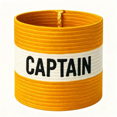 Fitness Health Fútbol Banda de Capitán Brazalete Diseño Capitán Banda para Adulto y Juventud, 5 Colores Disponibles para Múltiples Deportes, Banda Elástica Brazo para Capitán (Amarillo - Niños)