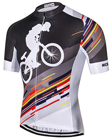 Men's Cycling Jerseys Bike Jersey MTB Jersey Zip Mountain Road Clothes Bicycle top Shirts Summer Pro Team Racing Cycle Jersey for Men Breathable Quick Dry White Gray Size M
