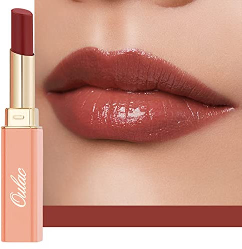 Oulac 2 in 1 Rossetto Rosso e Balsamo - Idratante e Succoso, Trattamento Lucido per Labbra Secche, Screpolate e Fragili, Effetto Morbido Immediato, Formula Vegana 02 Grande Dame