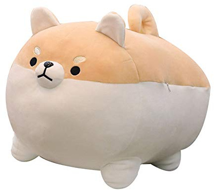 OUKEYI Shiba Inu - Peluche anime, Corgi Kawaii, morbido cuscino, giocattolo per cani (40,6 cm)