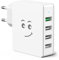 QC 3.0 USB Ladegerät Stecker，SCHITEC 33W 4 Ports Quick Charge USB Netzteil für Samsung Galaxy S10/S9/S8+/Note 8, LG G5 / G6, Nexus 5X / 6P, HTC 10, iPhone 11/XS/8/7/6, Huawei usw