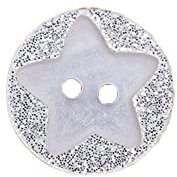 Glitzer-Knopf-Set, 2 Löcher, Kunstharz, zum Basteln, Nähen, Ersatz, Stricken, Baby- und Kinderstrickjacken, handgefertigt, fünfzackiger Stern, 15 mm, 100 Stück
