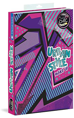 Clementoni- Italy Crazy Chic-Urban Style Make Up-Trousse, Cofanetto con Trucchi Lavabili, Set Cosmetici Bambini 6 Anni, Multicolore, 18695