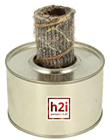 h2i Vaso da fiaccola – Fuoco per feste all'aperto – Barattolo di metallo riempito di paraffina con stoppino per tela cerata – Dimensioni: Ø 10 cm – Altezza con stoppino 10 cm – Durata circa 3 ore +