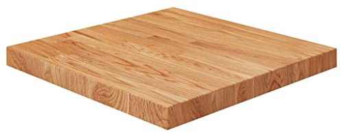 WIFESE 50x50x4cm Tischplatte Quadratisch Couchtisch Tabletop Massivholzplatte Esstisch Holzplatte Massiv Tischplatte Massivholz Tischplatte Eiche Tischplatte Holz Hellbraun Behandelte Eiche