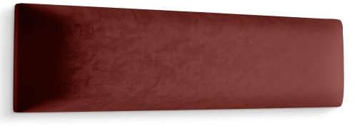 Muralo Pannello Imbottito da Parete in Velluto - 90x30 cm, Bordeaux