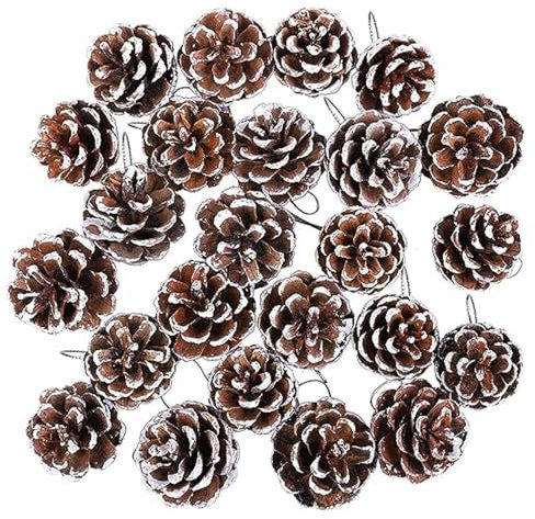 HERZWILD Lot de 48 mini pommes de pin naturelles de Noël - Pommes de pin - Ornements pour la décoration de la maison - Bricolage - Arbre de Noël - Automne et hiver