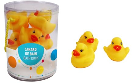 FLYPOP'S - Canards De Bain - Jeux de Bain - 051114 - Jaune - Plastique - Jouet Enfant - Cadeau - Accessoires - 6 cm - À Partir de 6 Mois
