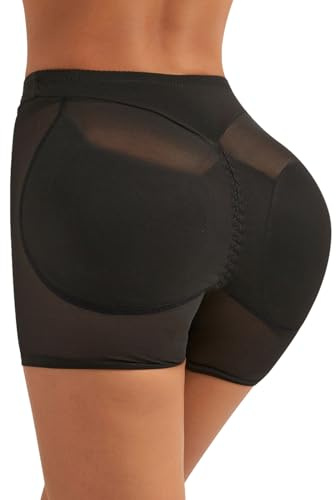ZENGSING Culotte Push Up Femme Sculptante Push Up Shapewear Hip Enhancer Rembourré Culottes Fesse Gainante Invisible Panties (FR/ES, Alpha/Lettres, M, Taille Normale, Taille Normale, Noir)