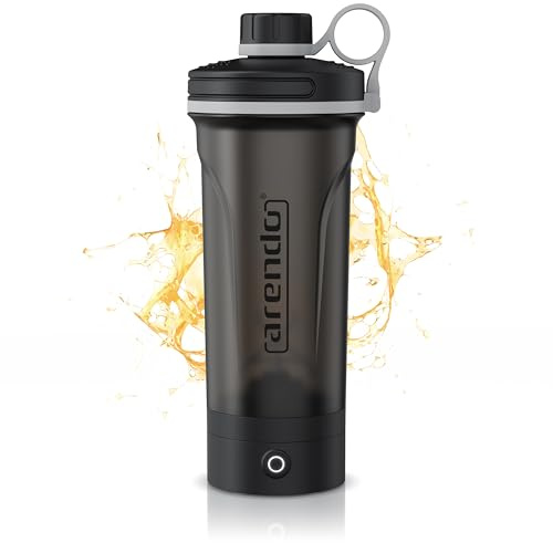 Arendo - Eiweiß Shaker elektrisch 700ml – Protein Shaker mit Akku - BPA frei – Drink Mixer to Go – Premium Eiweißshaker – spülmaschinengeeignet - für Yoga Fitness Sport