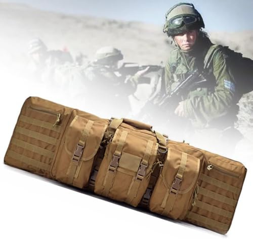 Dubbelt Gevärsfodral Vapenväska, Mjukt Gevärsfodral 37/42/47/55 Tum För Jakt, Skjutbana, Skjutvapentransport, Runt Skjutbana Taktisk Gevärsryggsäck, Justerbar Sele, Beige, 37in/95cm