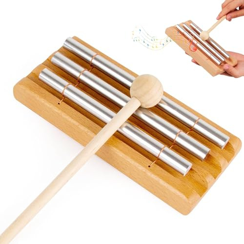 Energy Klangstab, 3 Ton Chime Koshi Klangspiel Holz Chime Glockenspiel Schlaginstrument mit Holzschlägel Percussion Instrumente für Meditation Klangtherapie Musikpädagogik