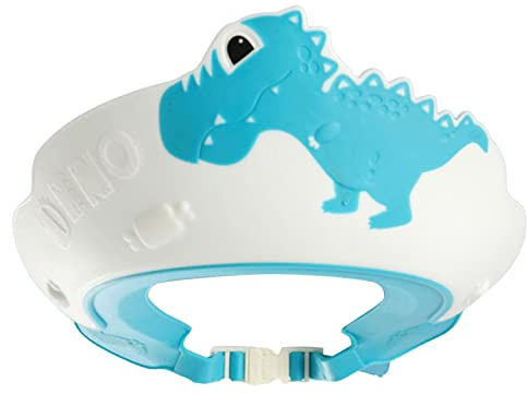 BRRNOO Baby Shower Head, Baby Shower Cap Shield Head För Badkar Öron Ögon Mjuk Bekväm Elastisk Badmössa För SmåBarn Tecknad Dinosaur Hatt För Barn (Blå)