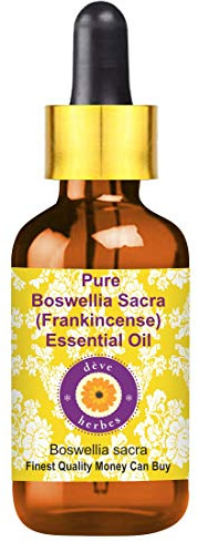 Deve Herbes Pure Huile essentielle de Boswellia Sacra (Encens) (Boswellia Sacra) avec compte-gouttes en verre Distillé à la vapeur qualité thérapeutique naturelle 15ml (0,5 oz)