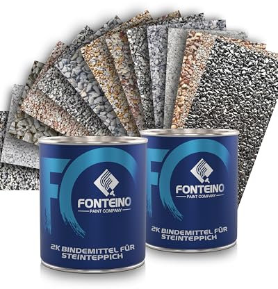 Steinteppich Natursteinteppich Set – 25 kg Marmorkies & 1,5kg 2K Epoxidharz Bindemittel – für Innenbereiche auf Estrich, Beton & Fliesen - Grigio Carnico 1-4mm Körnung
